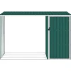 Puutarhan polttopuuvaja vihreä 245x98x159cm galvanoitu teräs*FinePRICE Sale