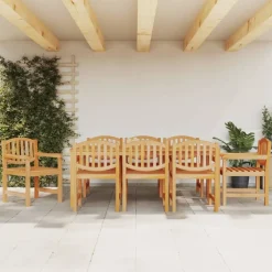 Puutarhan ruokailuryhmä 9-osainen täysi tiikki (57936)*FinePRICE New