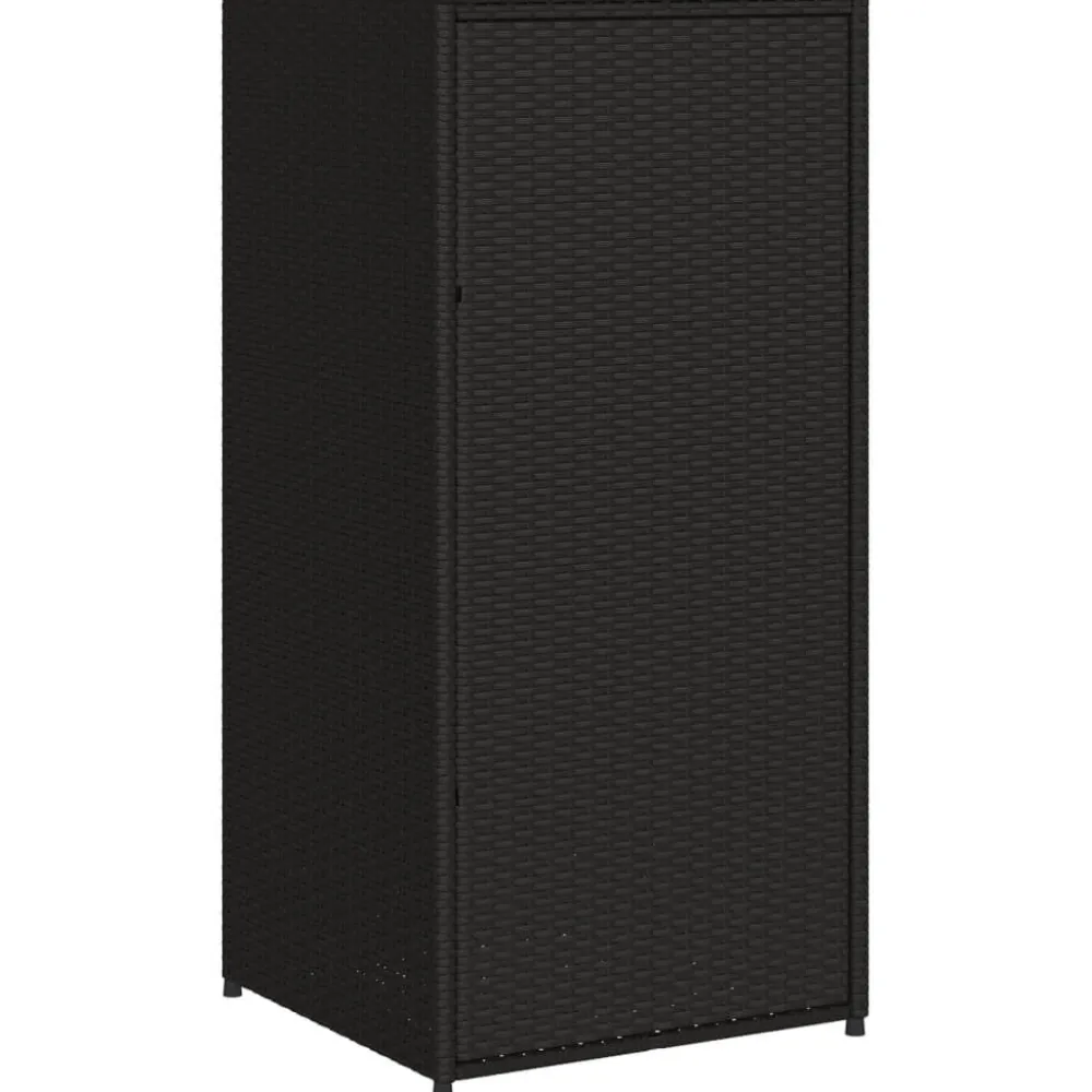 Puutarhan säilytyskaappi musta 55x55x111 cm polyrottinki*FinePRICE Clearance