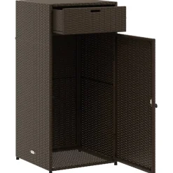 Puutarhan säilytyskaappi ruskea 55x55x111 cm polyrottinki*FinePRICE Discount