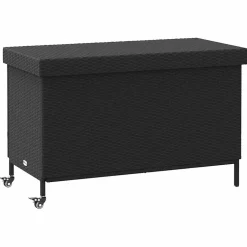 Puutarhan säilytyslaatikko pyörillä musta 110x55x73 cm (03826)*FinePRICE New