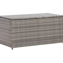 Outlet Puutarhan säilytyslaatikko polyrottinki 100x50x50 cm harmaa Säilytyslaatikot Ulos