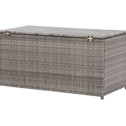 Outlet Puutarhan säilytyslaatikko polyrottinki 100x50x50 cm harmaa Säilytyslaatikot Ulos