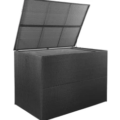Puutarhan säilytyslaatikko 150x100x100 cm musta polyrottinki*FinePRICE Outlet