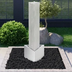 Puutarhan suihkulähde hopea 37,7x32,6x110 cm Suihkulähteet Ja Altaat