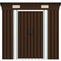 Outlet Puutarhan varastovaja ruskea 194x121x181 cm teräs 2,1m2 Puutarhavajat
