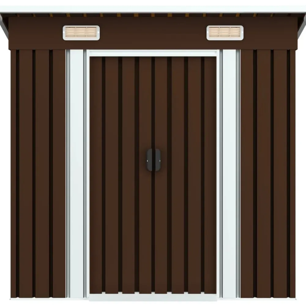 Outlet Puutarhan varastovaja ruskea 194x121x181 cm teräs 2,1m2 Puutarhavajat