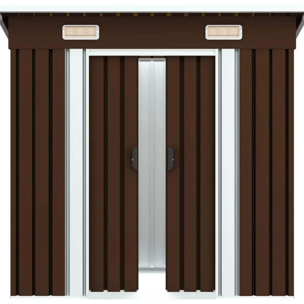 Outlet Puutarhan varastovaja ruskea 194x121x181 cm teräs 2,1m2 Puutarhavajat