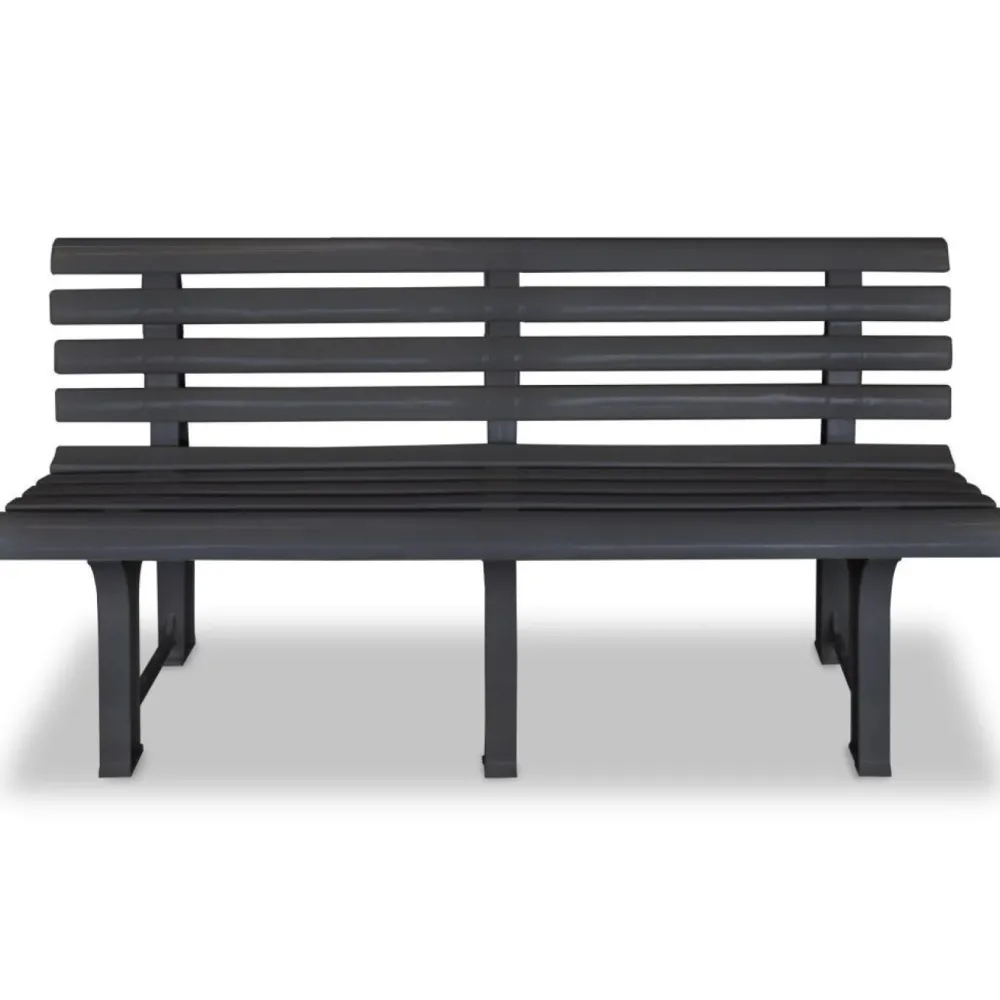 Puutarhapenkki 145.5 cm muovi antrasiitti*FinePRICE Online