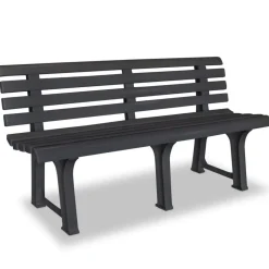 Puutarhapenkki 145.5 cm muovi antrasiitti*FinePRICE Online