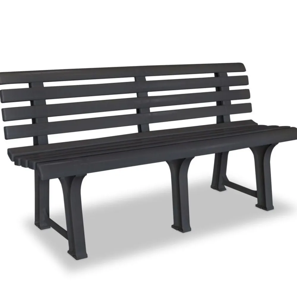 Puutarhapenkki 145.5 cm muovi antrasiitti*FinePRICE Online