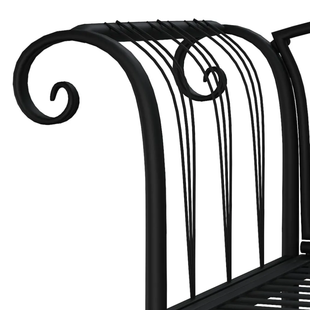 Puutarhapenkki 2-istuttava 128 cm musta teräs (18828)*FinePRICE Sale