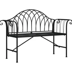 Puutarhapenkki 2-istuttava 128 cm musta teräs (18828)*FinePRICE Sale