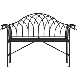 Puutarhapenkki 2-istuttava 128 cm musta teräs (18828)*FinePRICE Sale