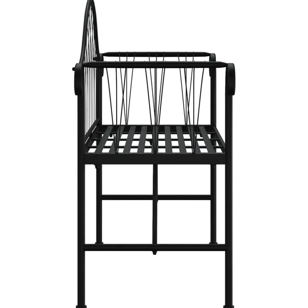 Puutarhapenkki 2-istuttava 128 cm musta teräs (18828)*FinePRICE Sale