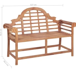 Puutarhapenkki 127x58,5x92,5 cm, tiikki*FinePRICE Hot