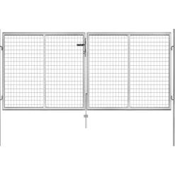 Puutarhaportti galvanoitu teräs 306x150cm hopea*FinePRICE Best
