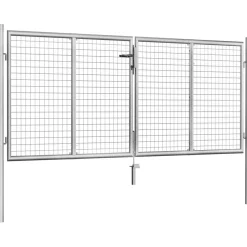 Puutarhaportti galvanoitu teräs 306x150cm hopea*FinePRICE Best