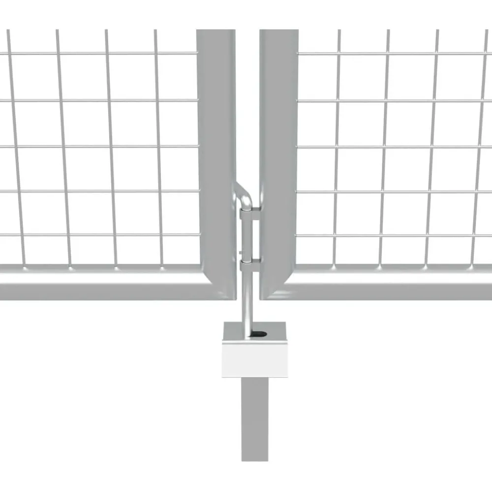 Puutarhaportti galvanoitu teräs 415x200cm hopea*FinePRICE Best