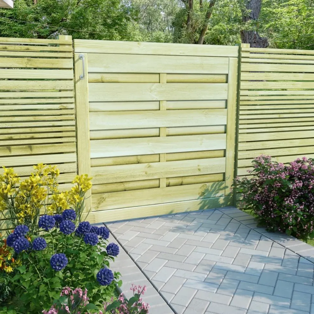 Puutarhaportti kyllästetty mänty 100x100 cm vihreä*FinePRICE Online