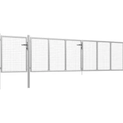 Puutarhaportti teräs 500x75cm hopea*FinePRICE Hot