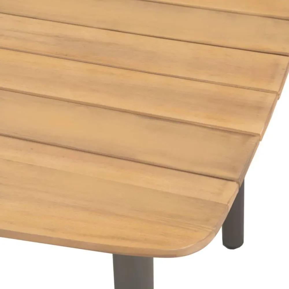 Discount Puutarhapöytä 80x80x72 cm akaasiapuu ja teräs Puutarhapöydät