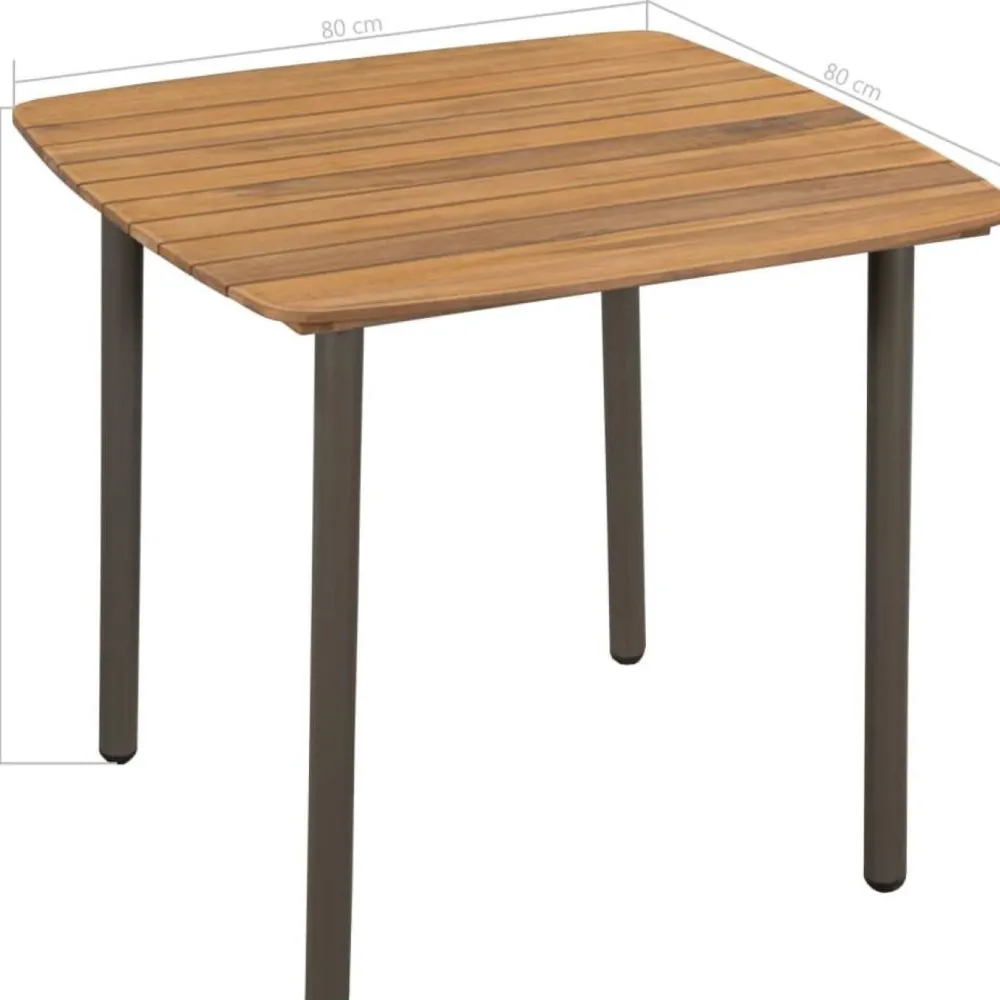 Discount Puutarhapöytä 80x80x72 cm akaasiapuu ja teräs Puutarhapöydät