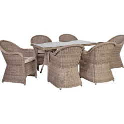 Puutarharyhmä TOSCANA, 6 tuolia, beige*Home4you Hot