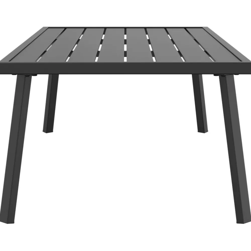 Puutarhasohvapöytä antrasiitti 110x55x35 cm teräs*FinePRICE Outlet