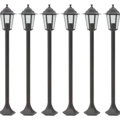 Pylväsvalaisimet puutarhaan 6 kpl e27 110cm alumiini pronssi*FinePRICE