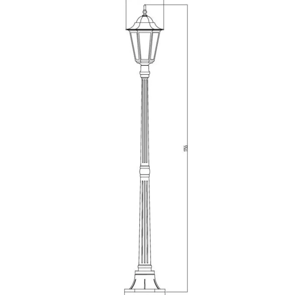 New Pylväsvalaisin Kartano PKK-1U Ø 248x1755 mm valkoinen Pylväsvalaisimet