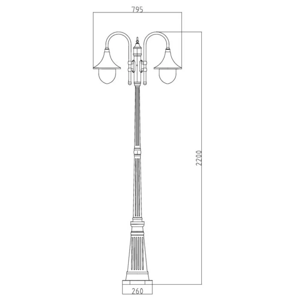 Pylväsvalaisin Kartano PKT-2U 2200 mm 2-osainen valkoinen*Airam Best