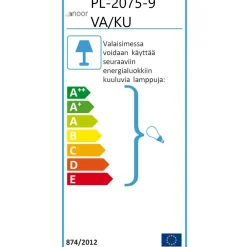 Pylväsvalaisin Kello 2-osainen 2180x650 mm valkoinen/kulta*Noor Best