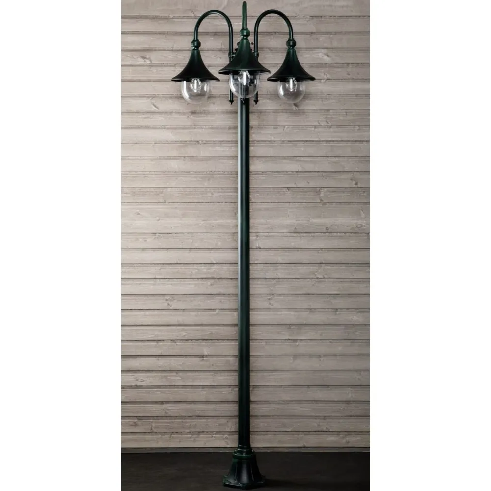 New Pylväsvalaisin Trumpetti 2350x735 mm 3-osainen vihertävä musta Pylväsvalaisimet