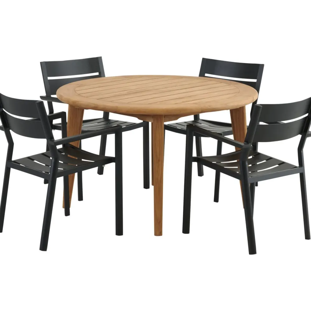 Pyöreä ruokapöytä ulos Lilja, Ø120cm, tiikki*Brafab New