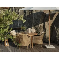 Pyöreä ruokapöytä ulos Lilja, Ø120cm, tiikki*Brafab New