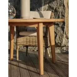Pyöreä ruokapöytä ulos Lilja, Ø120cm, tiikki*Brafab New