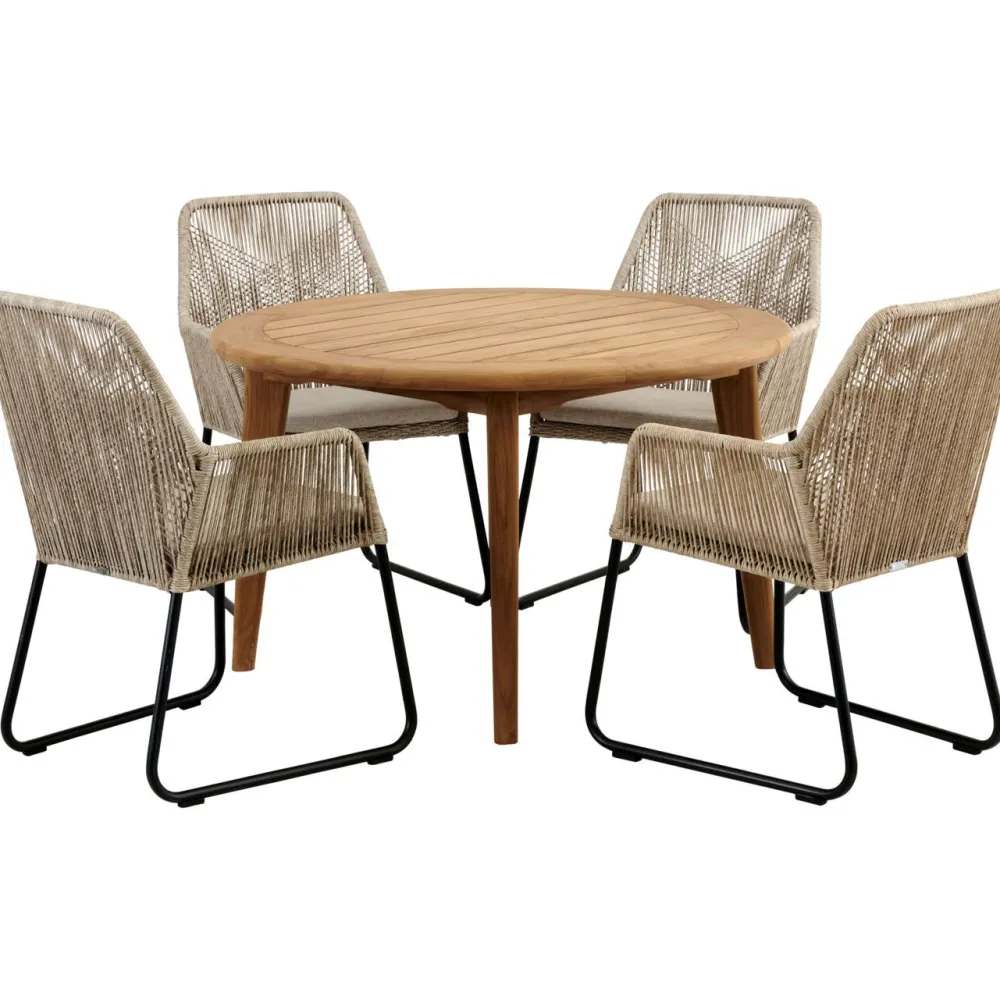 Pyöreä ruokapöytä ulos Lilja, Ø120cm, tiikki*Brafab New