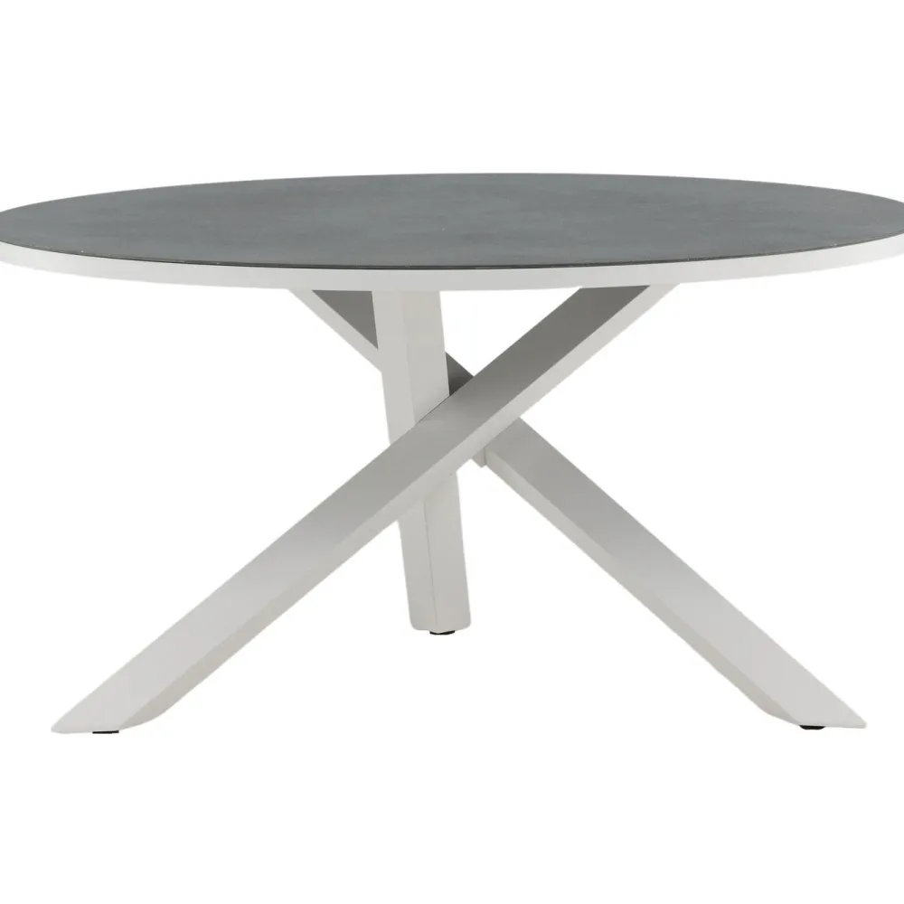 Discount Pyöreä ruokapöytä Copacabana 2, Ø140cm, harmaa/valkoinen Puutarhapöydät