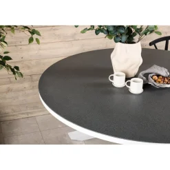 Discount Pyöreä ruokapöytä Copacabana 2, Ø140cm, harmaa/valkoinen Puutarhapöydät