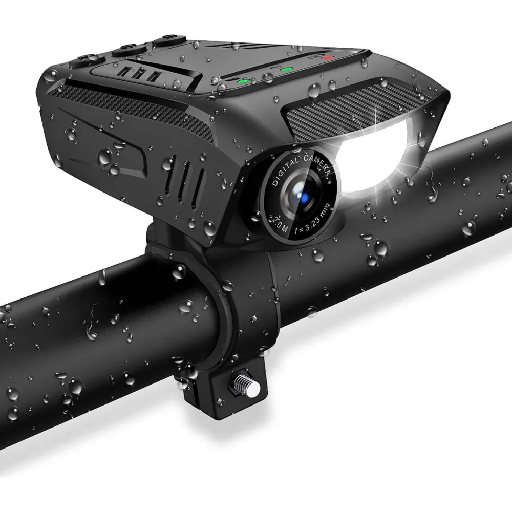 Pyöräkamera valolla ja torvella CCAM100BK Full HD*Nedis New