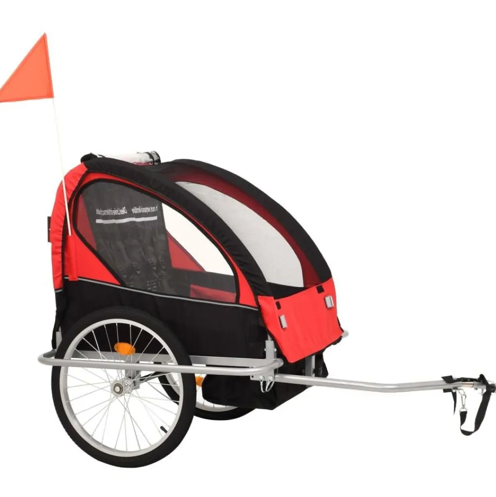 Pyöräkärry, 40kg, musta/punainen*FinePRICE Outlet