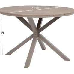 Pöytä PORTO Ø110,5xK73 cm, beige/harmaa*Home4you