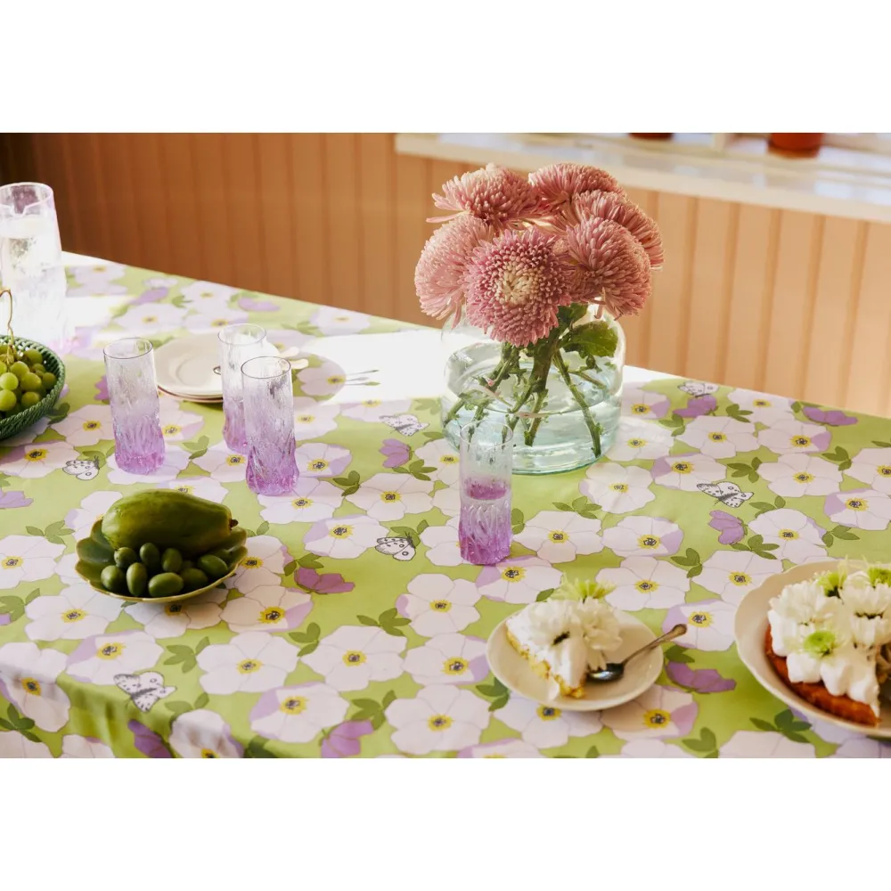 Pöytäliina Ruusa, 145x250cm, vaaleanvihreä/vaaleanlila*Finlayson Discount