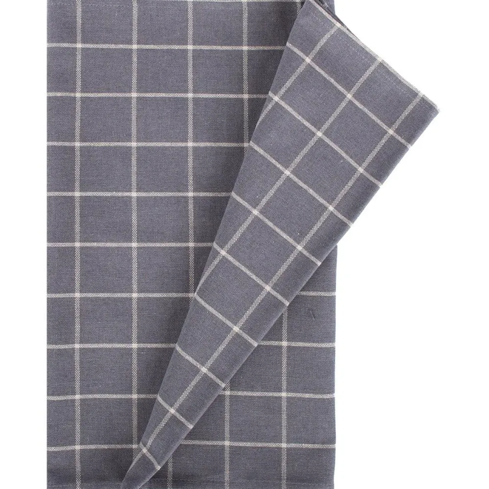 Clearance Pöytäliina LINEN 136x220 cm, harmaa neliö Keittiötekstiilit
