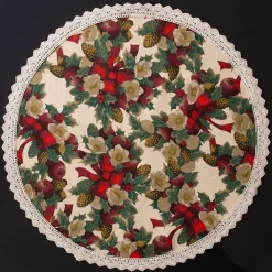 Pöytäliina WINTER FLOWERS Ø70 cm, nauhakuosi, monivärinen*Home4you Sale