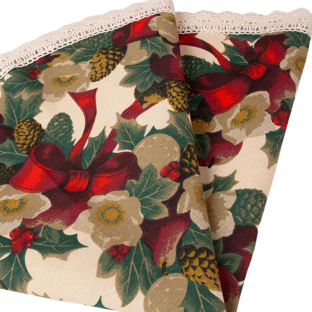 Pöytäliina WINTER FLOWERS Ø70 cm, nauhakuosi, monivärinen*Home4you Sale