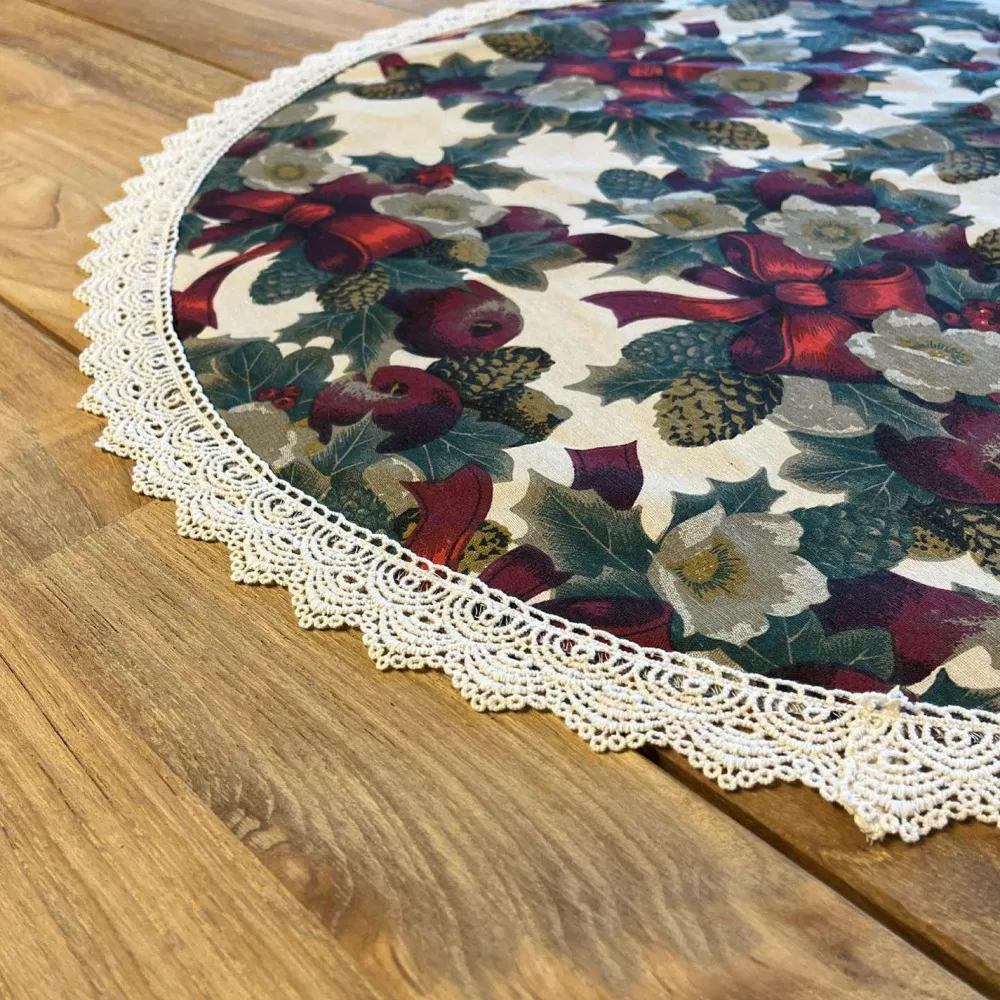 Pöytäliina WINTER FLOWERS Ø70 cm, nauhakuosi, monivärinen*Home4you Sale