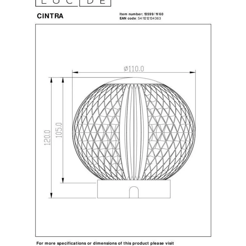 Pöytävalaisin Cintra Ø11cm, 3 Step himmennys, 1x2W/3000K, kirkas*Lucide Best