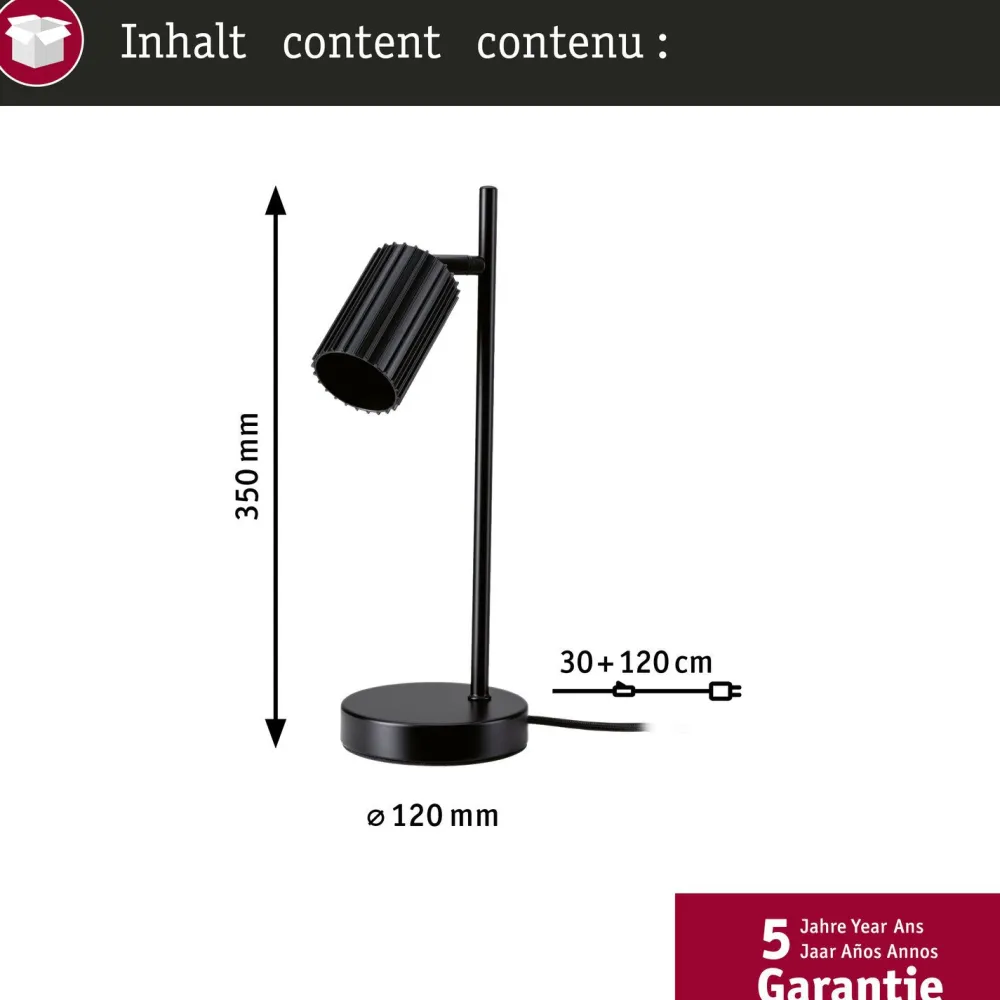 Discount Pöytävalaisin Lirena GU10 max. 7W metalli, mattamusta Pöytävalaisimet